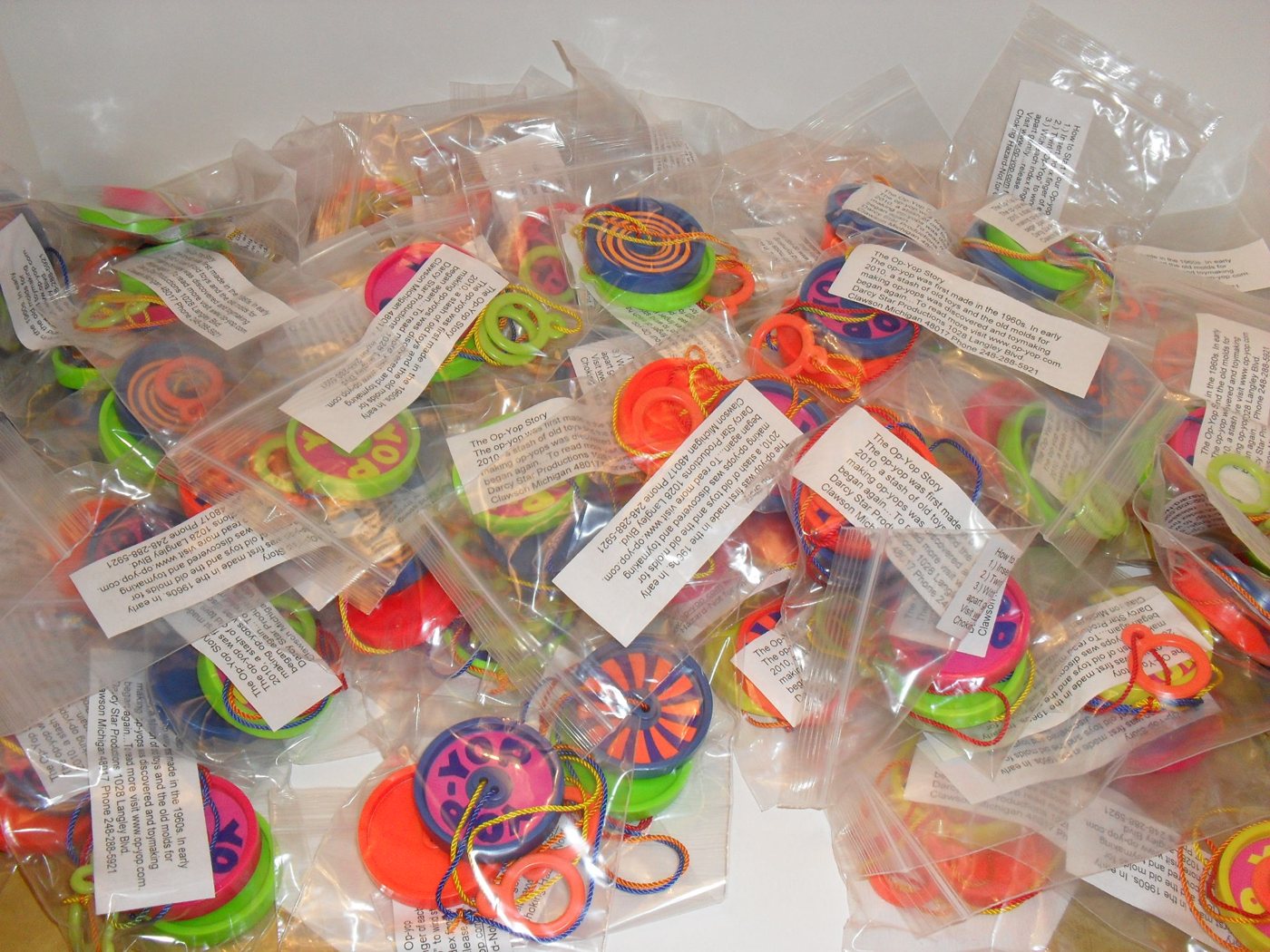Bagged Yop-Yops ready to ship